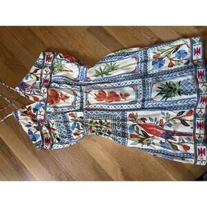 New - Women's Farm Rio Botanical Wrap-Style Midi Tropical Print Dress - sz Small